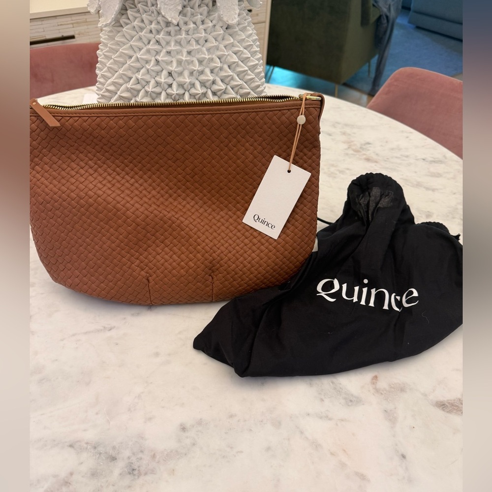 Quince Italian Leather Handwoven Crossbody- NWT - Picture 7 of 10